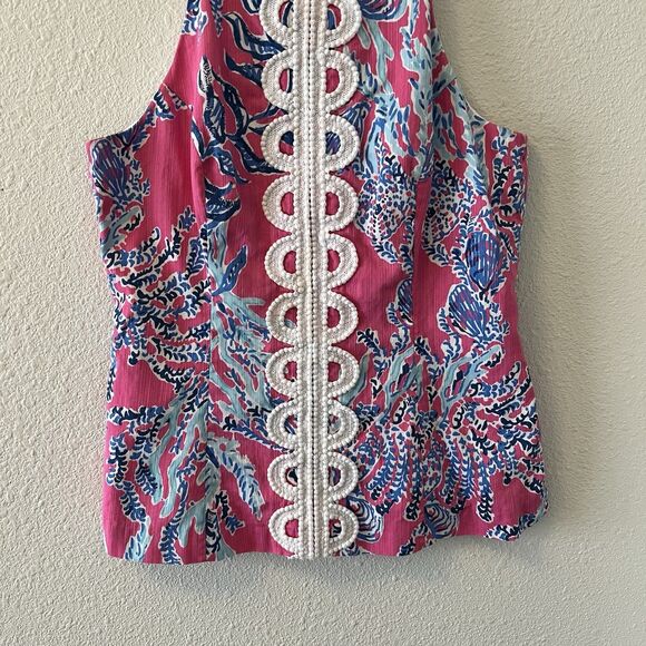 Lilly Pulitzer Women's Top 6 Annabelle Top Capri Pink Samba Sleeveless Preppy - Picture 4 of 15
